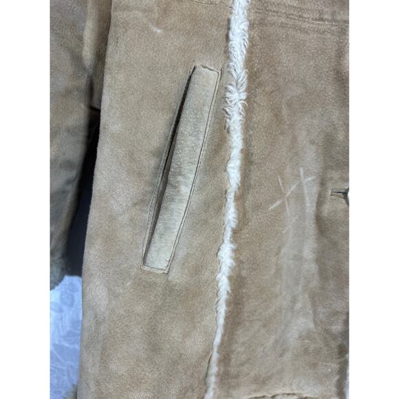 Vintage Wilsons Leather Jacket Large Tan Sherpa Lined Penny Lane Phoebe READ - Picture 3 of 12